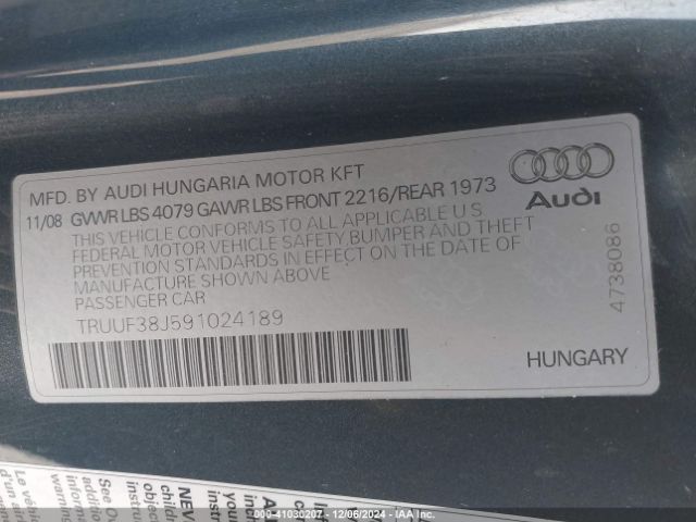 2009 AUDI TTS TRUUF38J591024189 Photo 8