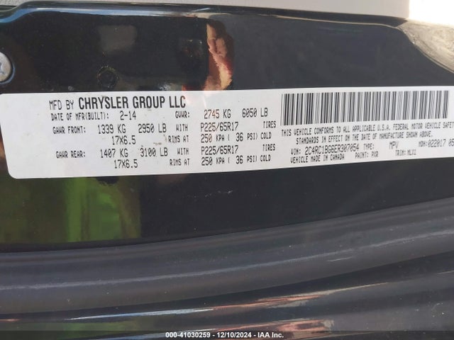 2C4RC1BG6ER307054 Chrysler Town & Country Touring