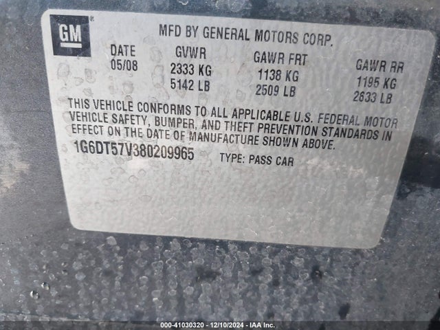 2008 CADILLAC CTS 1G6DT57V380209965 Photo 8