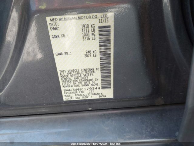 1N4AL3AP8EC179344 Nissan Altima 2.5 Sl
