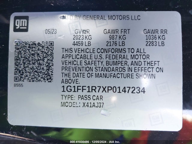 Chevrolet Camaro Rwd  Lt1 2023 1G1FF1R7XP0147234 Image 9