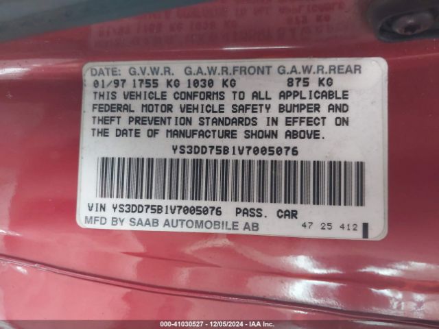 1997 SAAB 900 YS3DD75B1V7005076 Photo 8