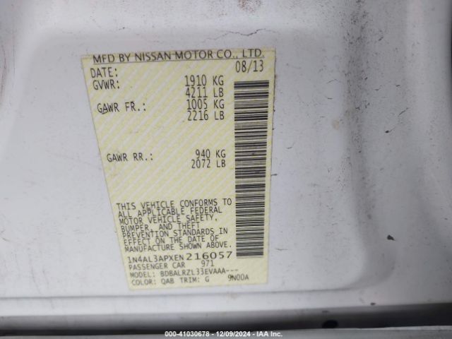 1N4AL3APXEN216057 Nissan Altima