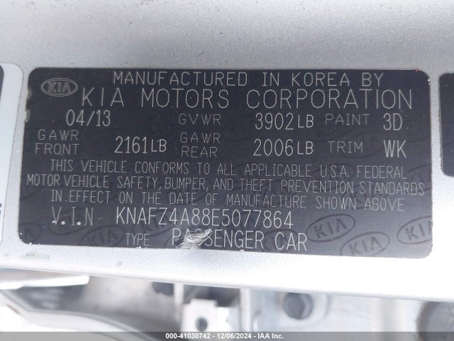 KIA FORTE EX 2014 KNAFZ4A88E5077864 Image 9