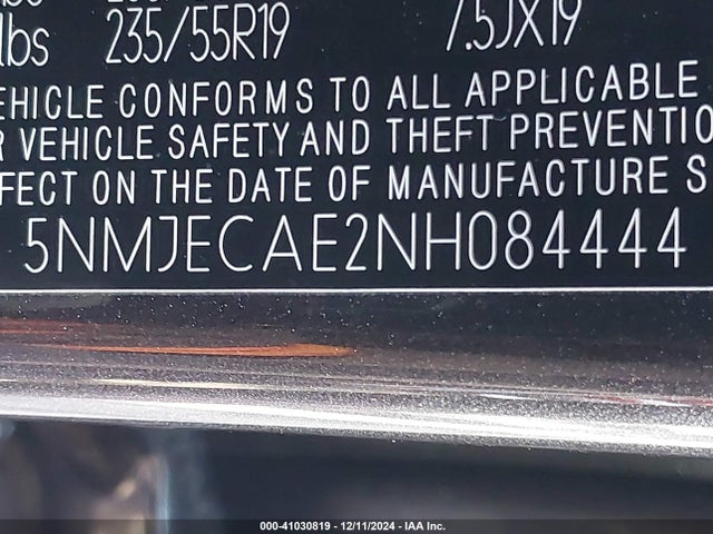 Hyundai Tucson Limited 2022 5NMJECAE2NH084444 Image 9