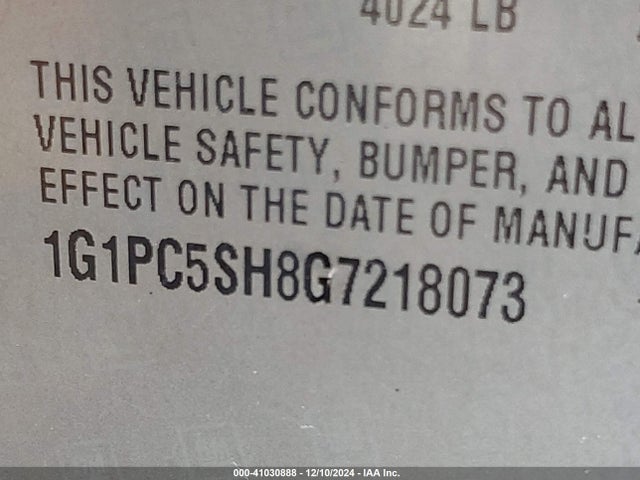 1G1PC5SH8G7218073 Chevrolet Cruze Limited Ls Auto