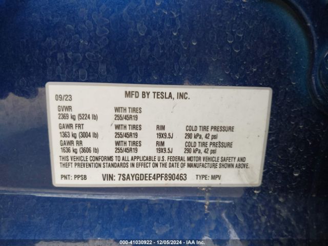 7SAYGDEE4PF890463 Tesla Model Y Awd/long Range Dual Motor All-wheel Drive