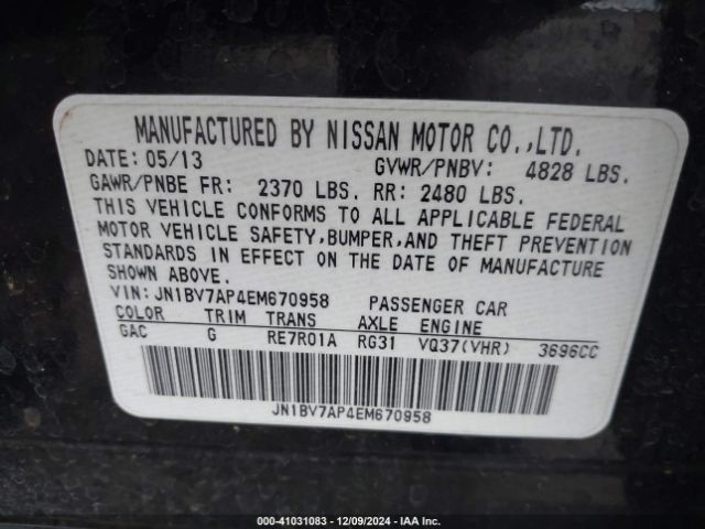 JN1BV7AP4EM670958 Infiniti Q50 Premium