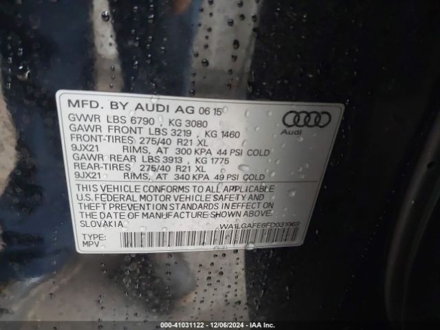WA1LGAFE6FD031069 Audi Q7 3.0t Premium