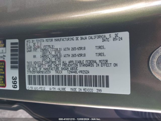 3TMKB5FN8RM016539 Toyota Tacoma Trd Sport