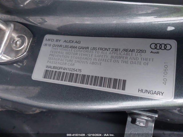2017 AUDI A3 WAUB8GFF4H1025475 Photo 8