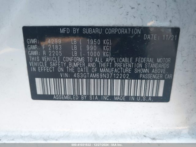 4S3GTAM69N3712202 Subaru Impreza Sport 5-door