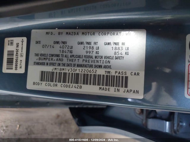 JM1BM1V30F1220652 Mazda Mazda3 S Touring