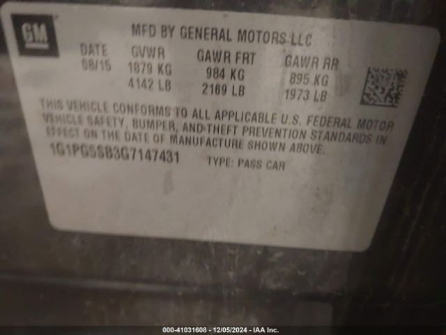 1G1PG5SB3G7147431 Chevrolet Cruze Limited Ltz Auto