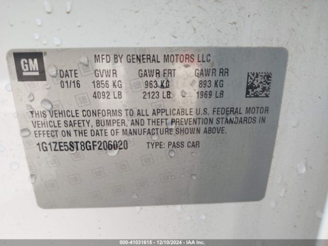 1G1ZE5ST8GF206020 Chevrolet MALIBU 1LT