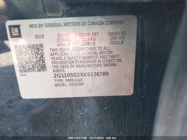 2G1105S3XK9136789 Chevrolet Impala Premier