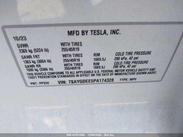 2023 TESLA MODEL Y 7SAYGDEE5PA174328 Photo 8
