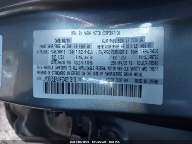 JM3TB3BVXF0461319 Mazda CX-9 SPORT