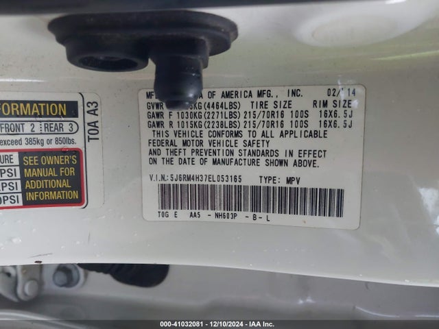 Honda CR-V LX 2014 5J6RM4H37EL053165 Image 9