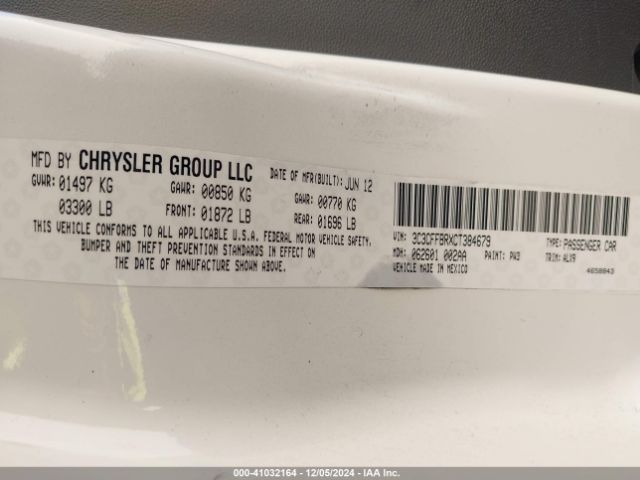 2012 FIAT 500 3C3CFFBRXCT384679 Photo 8