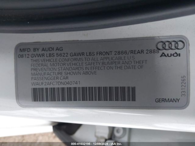 2013 AUDI S6 WAUF2AFC7DN040741 Photo 8