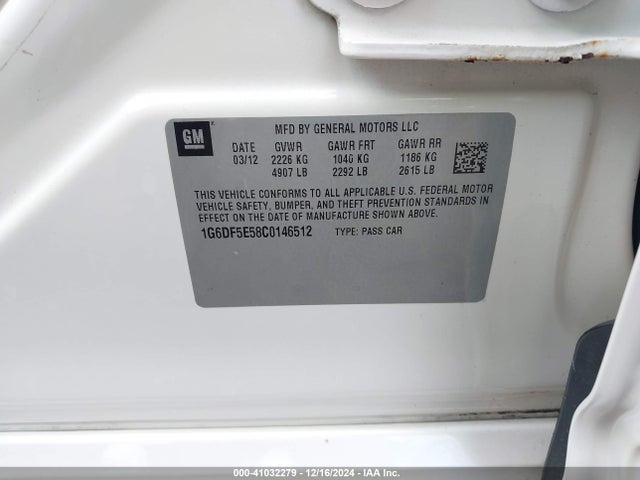 2012 CADILLAC CTS 1G6DF5E58C0146512 Photo 8