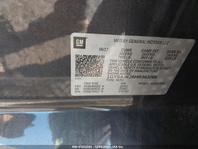 2017 CADILLAC ESCALADE ESV 1GYS4JKJ6HR363266 Photo 8