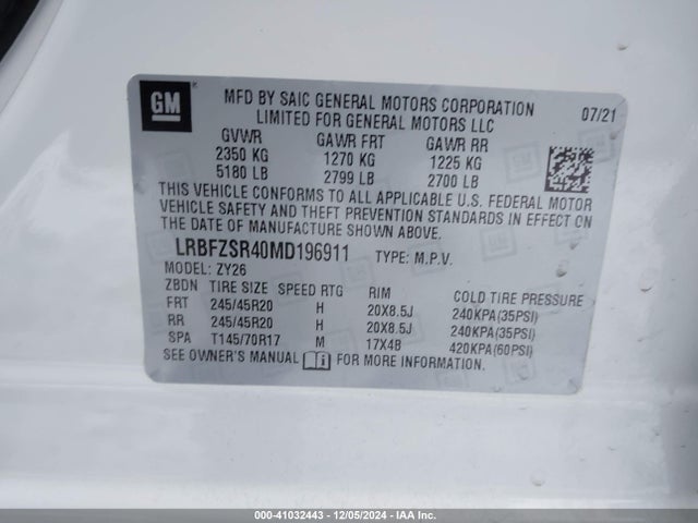 Buick Envision Awd Avenir 2021 LRBFZSR40MD196911 Image 9