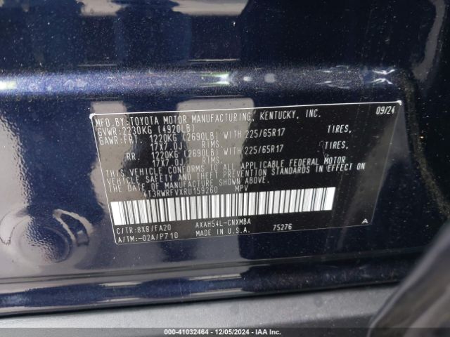 4T3RWRFVXRU159260 Toyota Rav4 Hybrid Xle