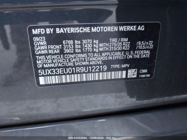 5UX33EU01R9U12219 BMW X5 M60i