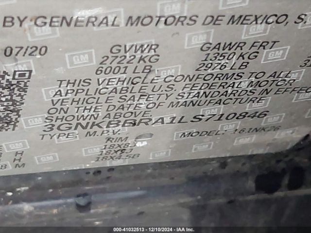 3GNKBBRA1LS710846 Chevrolet Blazer Fwd 1lt