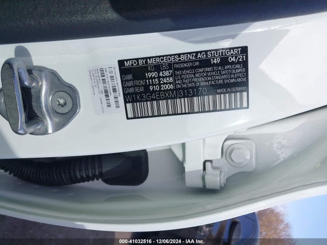 W1K3G4EBXMJ313170 Mercedes-Benz A 220