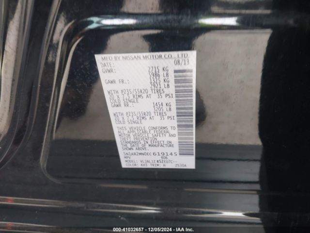 5N1AR2MN0EC619145 Nissan 2014