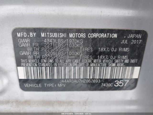 2017 MITSUBISHI OUTLANDER SPORT JA4AR3AU7HZ067693 Photo 8