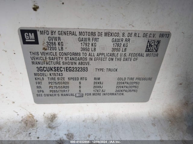 3GCUKSEC1EG232393 Chevrolet Silverado 1500 2lz