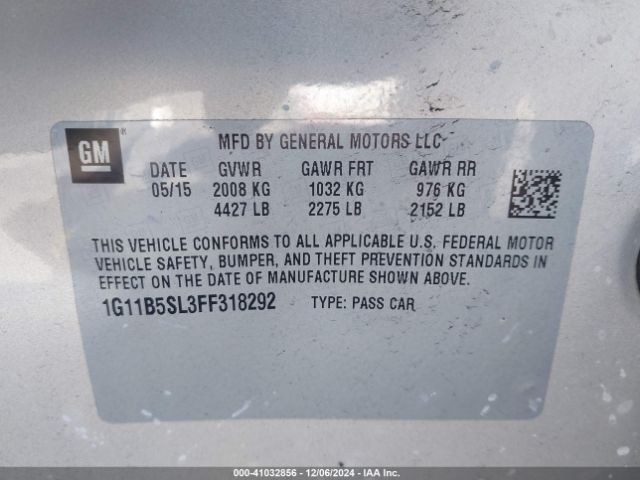 1G11B5SL3FF318292 Chevrolet MALIBU LS