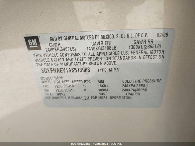 2010 CADILLAC SRX 3GYFNAEY1AS513083 Photo 8