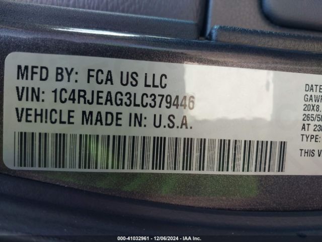 1C4RJEAG3LC379446 Jeep Grand Cherokee Altitude 4x2