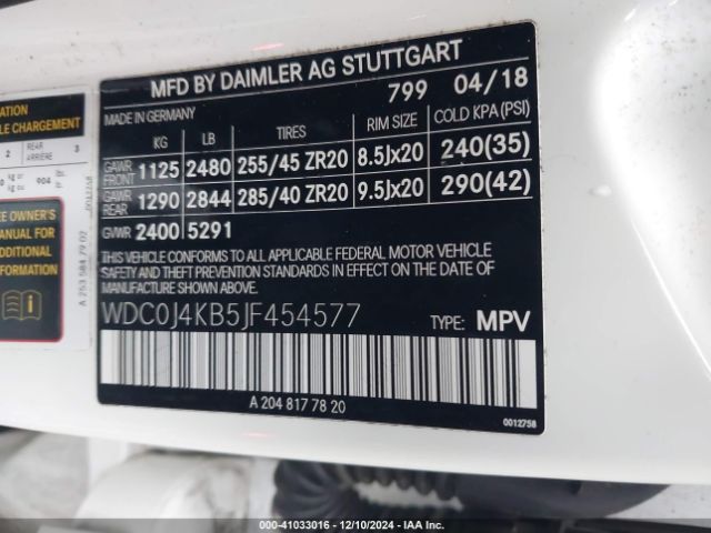 WDC0J4KB5JF454577 Mercedes-Benz Glc 300 Coupe 4matic