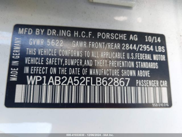WP1AB2A52FLB62867 Porsche MACAN S
