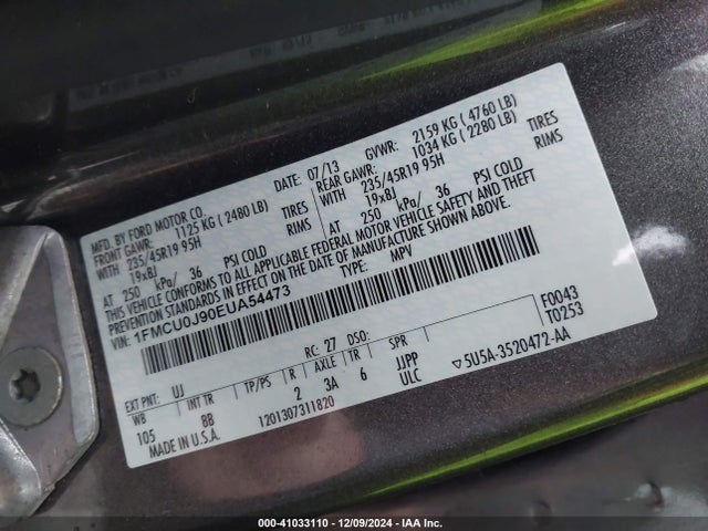 1FMCU0J90EUA54473 Ford Escape Titanium