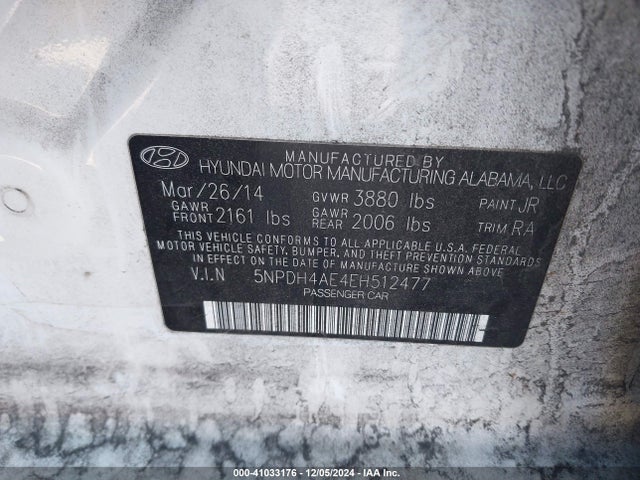 Hyundai ELANTRA SE 2014 5NPDH4AE4EH512477 Image 9