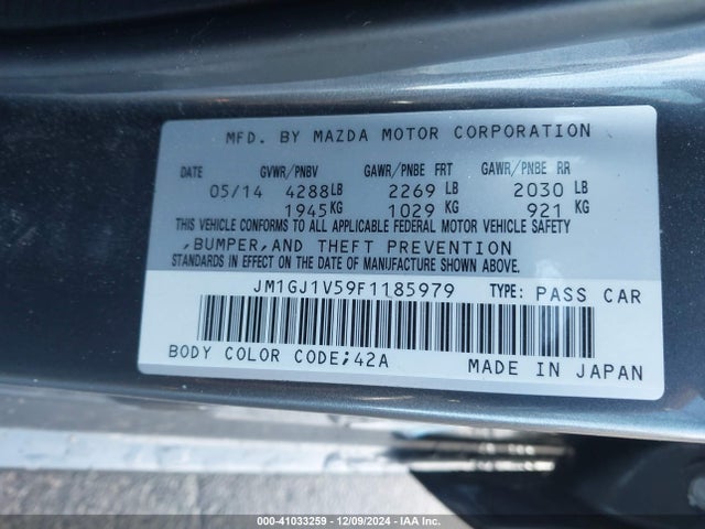 Mazda Mazda6 I Touring 2015 JM1GJ1V59F1185979 Image 9
