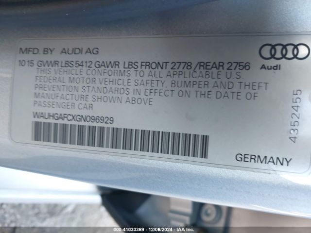 WAUHGAFCXGN096929 Audi A6 3.0t Premium Plus