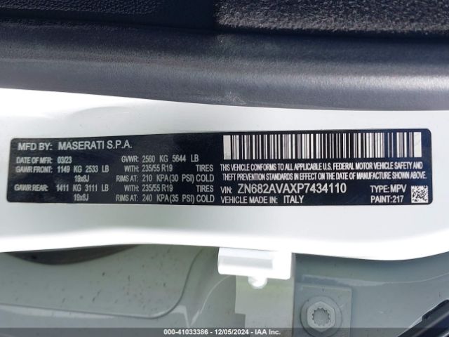 ZN682AVAXP7434110 Maserati Grecale Gt