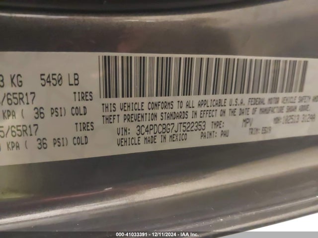 Dodge Journey Sxt 2018 3C4PDCBG7JT522353 Image 9