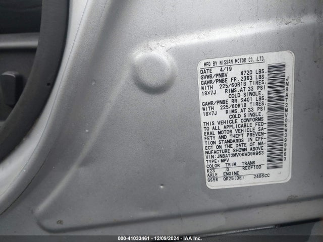 Nissan ROGUE SV 2019 JN8AT2MV0KW399963 Image 9