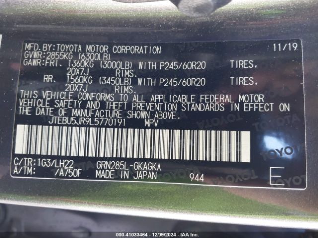 JTEBU5JR9L5770191 Toyota 4runner Nightshade Special Edition