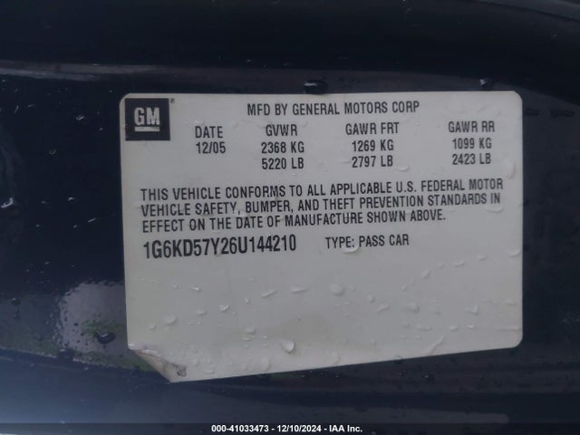 2006 CADILLAC DTS 1G6KD57Y26U144210 Photo 8