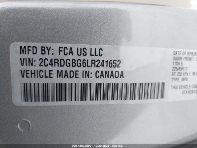 2C4RDGBG6LR241652 Dodge Grand Caravan Se